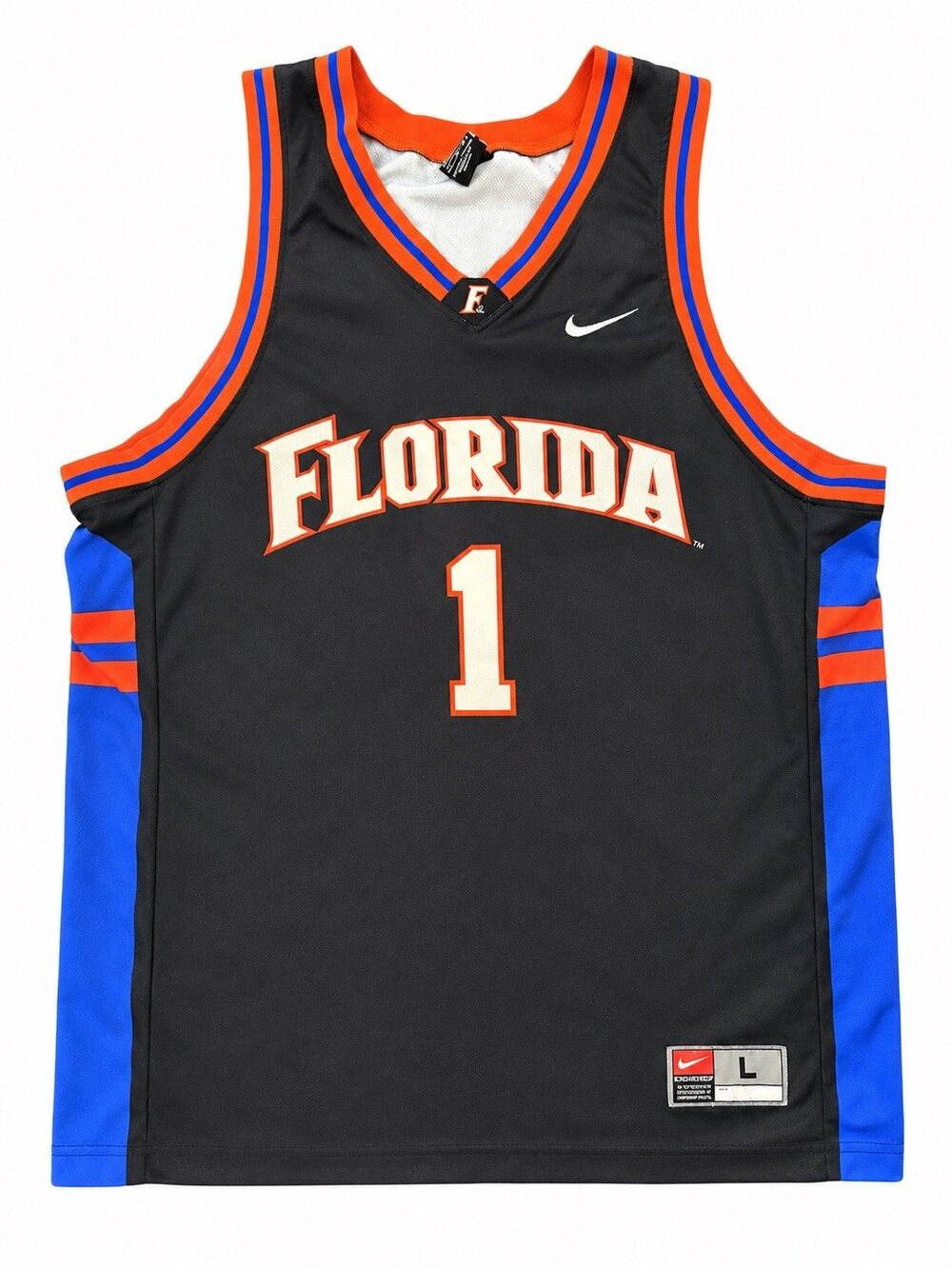 Vintage Nike NCAA Florida Gators 1 Black Alternate Basketball Jersey Mens Large